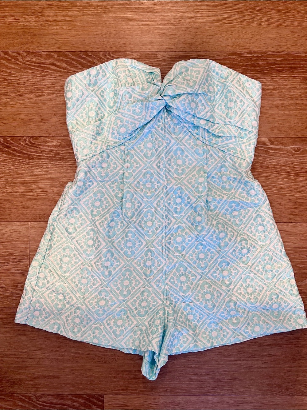 Vintage Mustard Seed Mint Strapless Romper